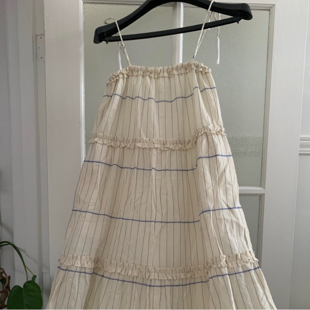 Tory Burch | S | Cream and Blue Midi Dress - Picture 5 of 7